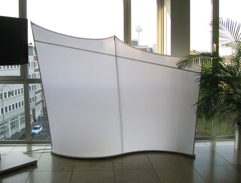 stellwand aus stoff, weiss