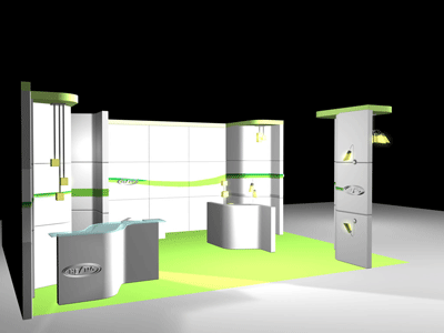 gestaltung eines kleinen Messestandes für hesmo 2006