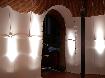 vodafone wandgestaltung mit stretch-stoff, annual conferende in amsterdam 2006